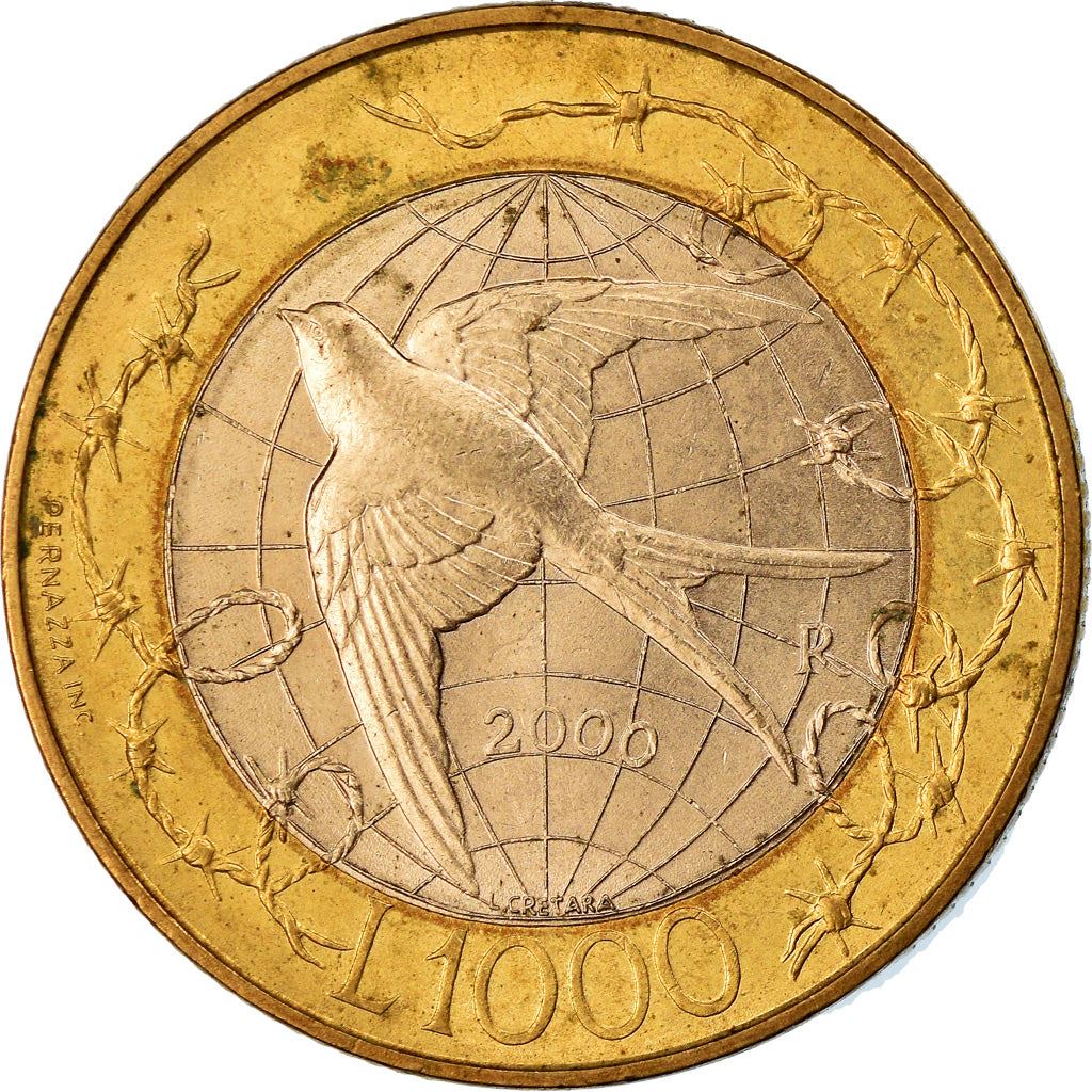 San Marino | 1000 Lire Coin | Barn Swallow | Km:405 | 2000
