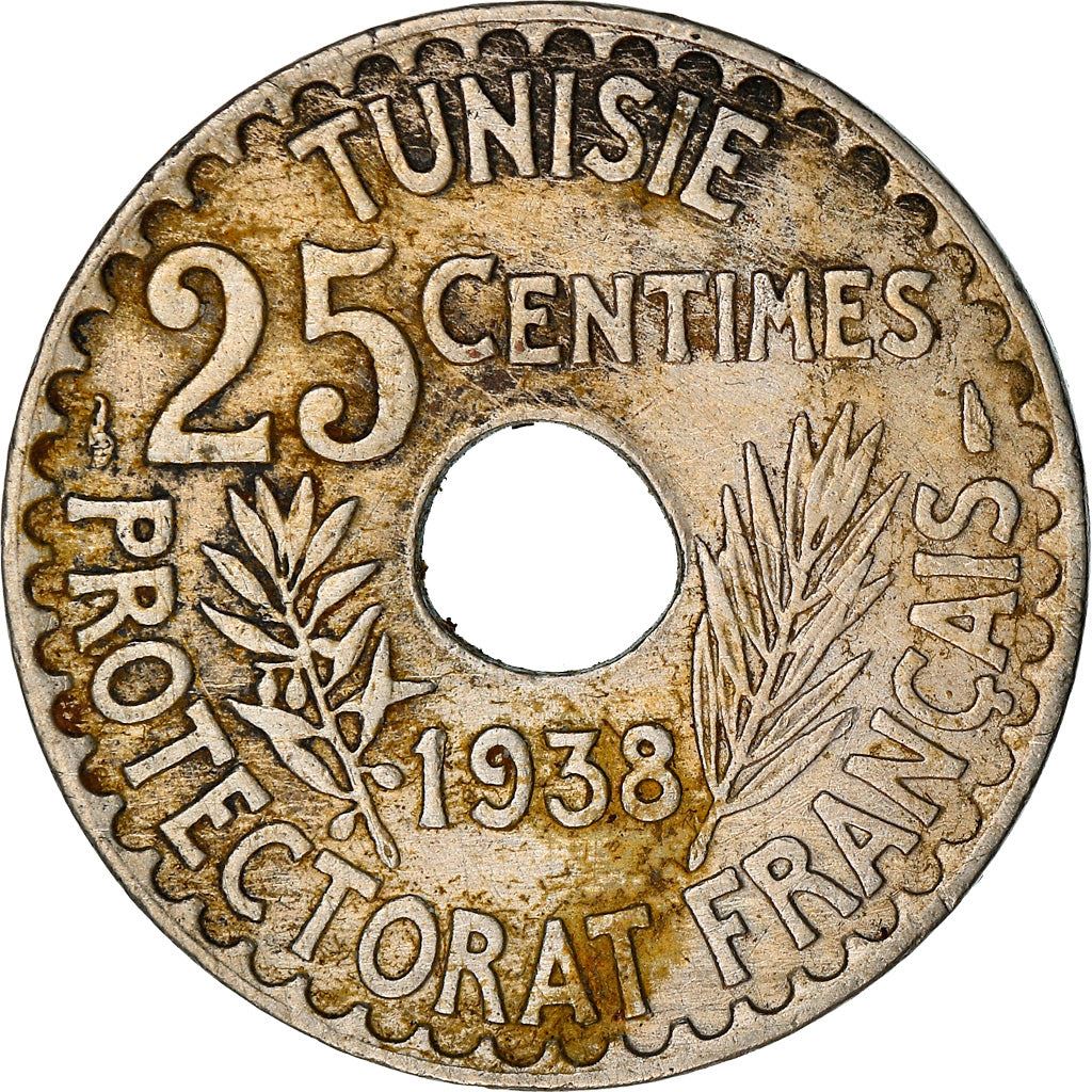 Tunisia 25 Centimes Coin | Ahmad II | KM260 | 1931 - 1938