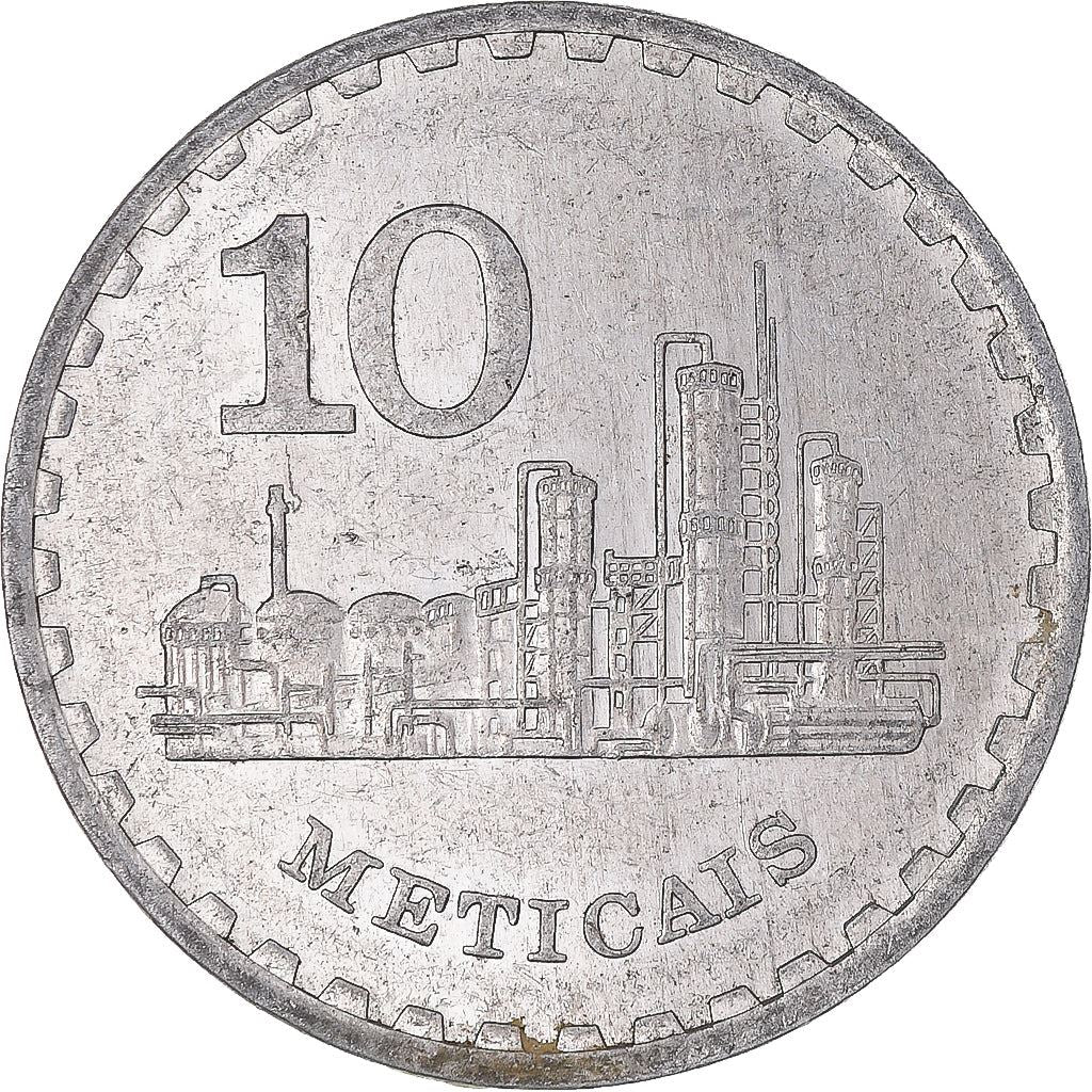 Mozambique | 10 Meticais Coin | Industrial Skyline | Km:102A | 1986