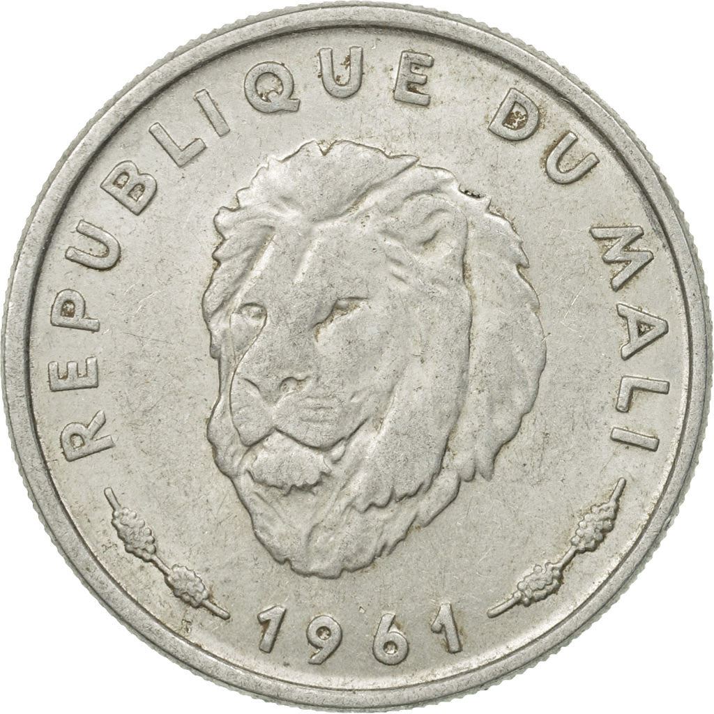Mali | 25 Francs Maliens Coin | Lion's head | Km:4 | 1961