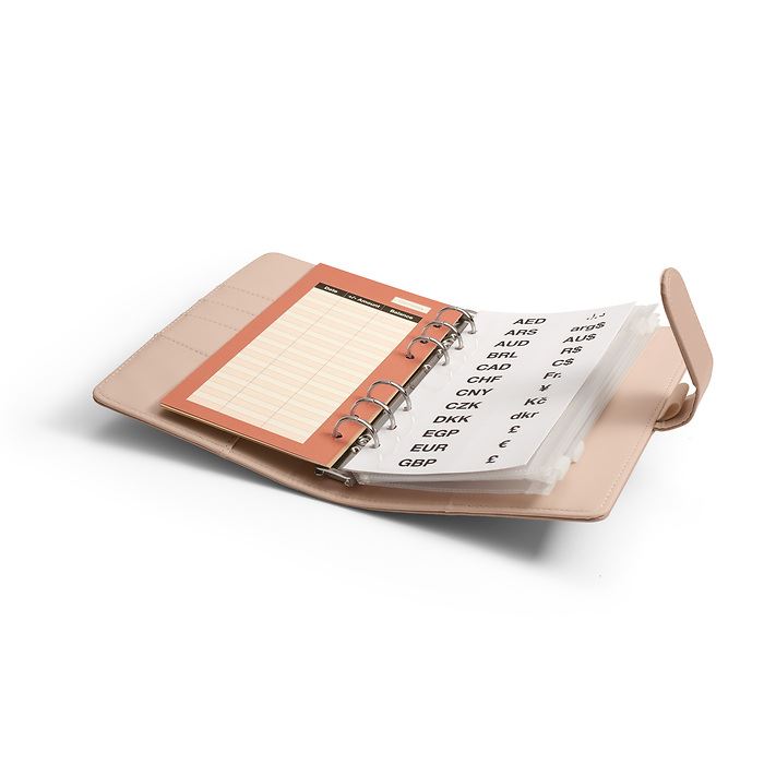 Travel Money Ring Binder | 5 Zip-Up Sheets Included | Three Colours