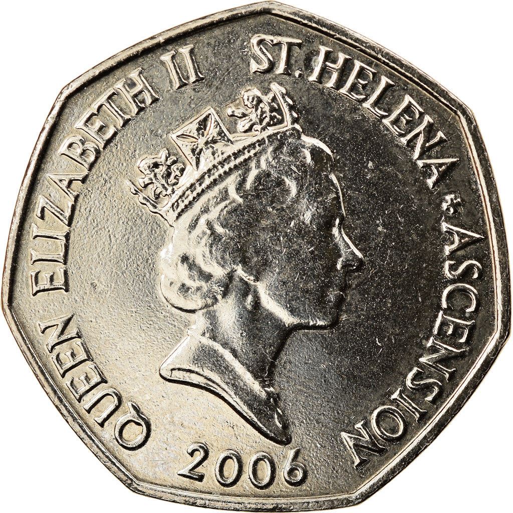 סנט הלנה ואסנשן | מטבע 50 פני | אליזבת השנייה | צב ירוק | KM:27 | 2003 - 2006