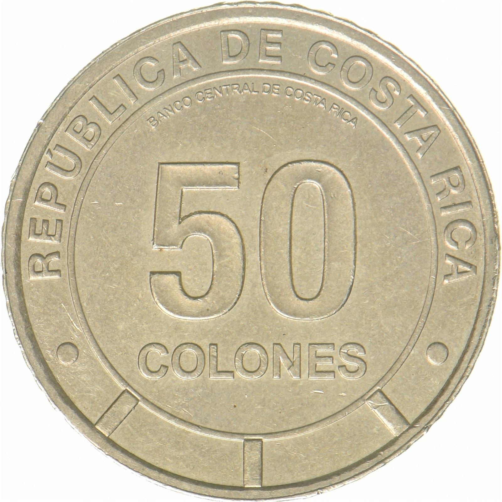 Costa Rica | 50 colones-mynt | Karettskilpadde | Nikkel-messing | UC:214 | 2023