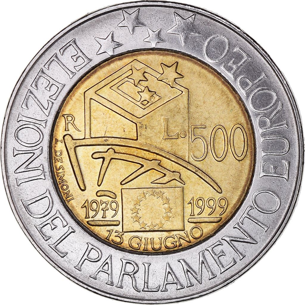 Italy | 500 Lire Coin | Parliament Elections | Km:203 | 1999