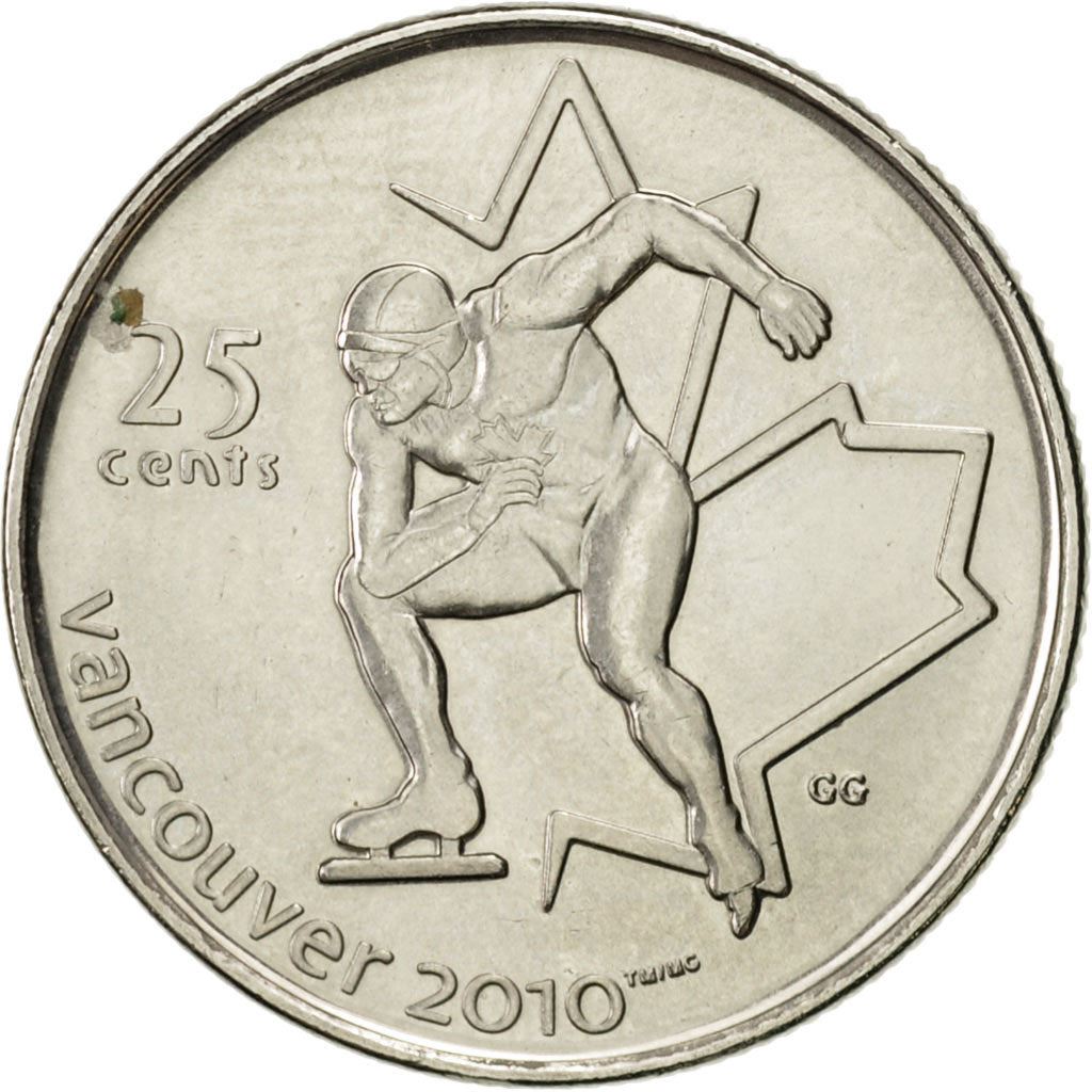 Canada | 25 Cents Coin | Nickel plated steel | Speed Skating | KM:842 | 2009