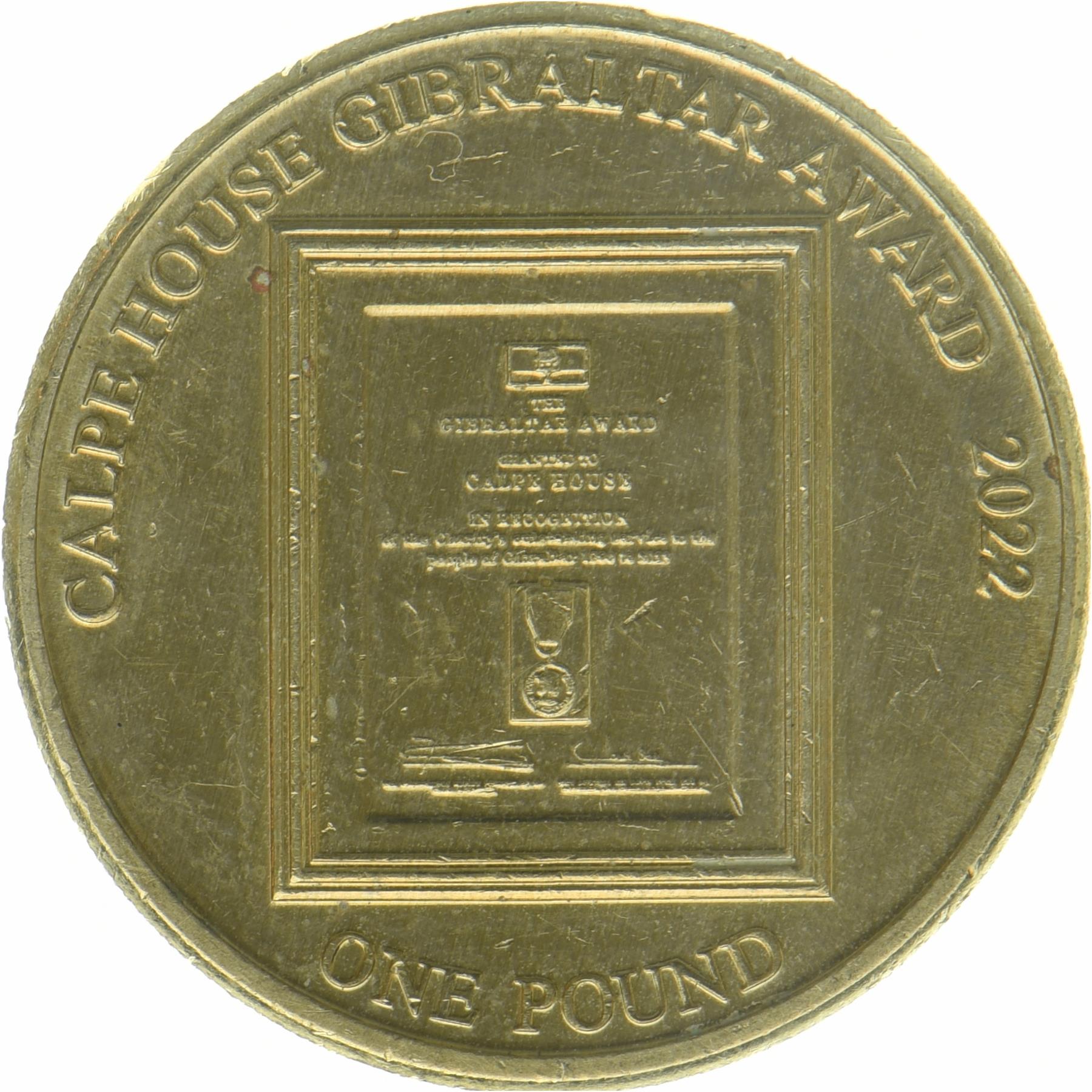 Gibraltar | 1 Pound Coin | Calpe House Award | KM:1880 | 2022