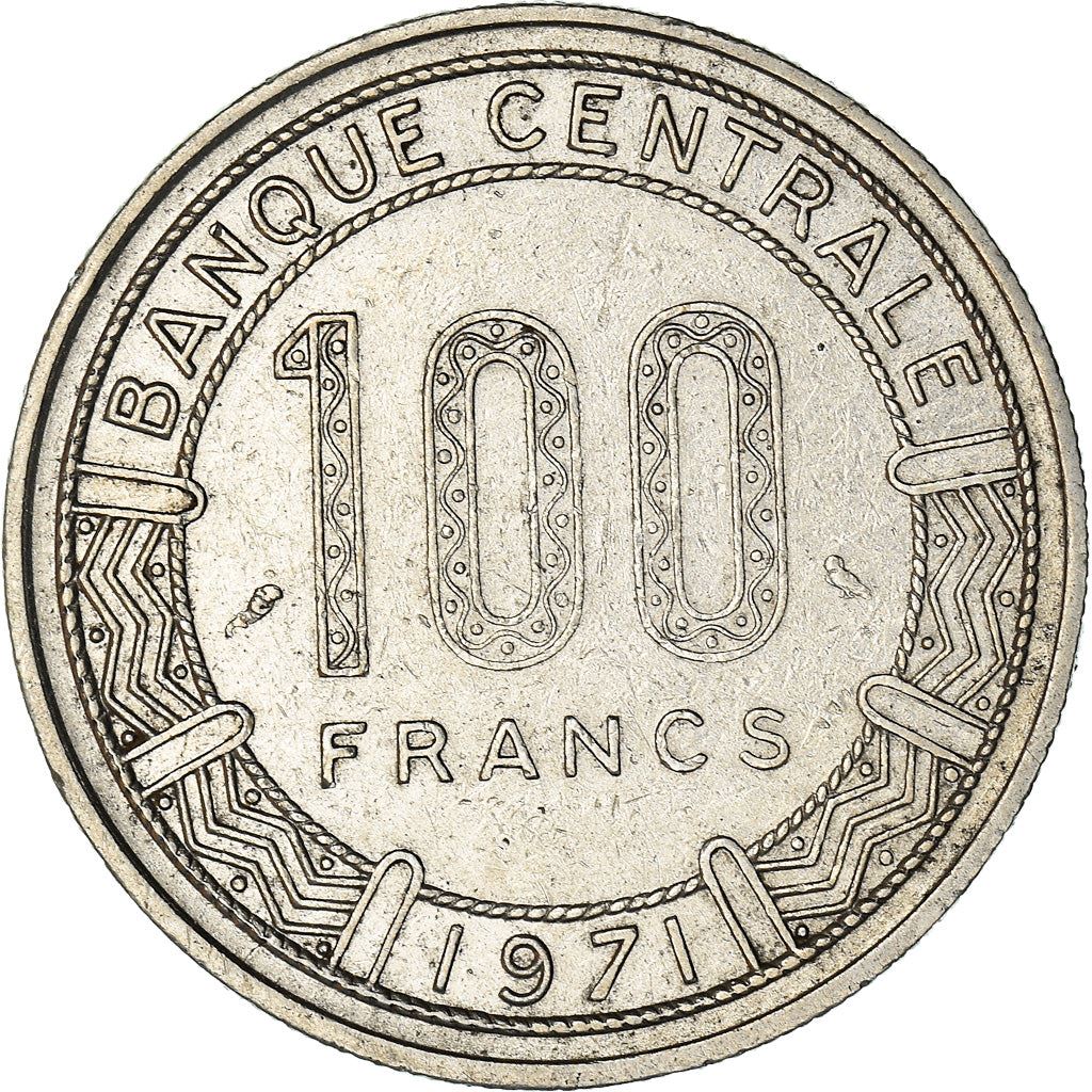 Central African Republic | 100 Francs Cfa Coin | Antelope | Km:6 | 1971 - 1972