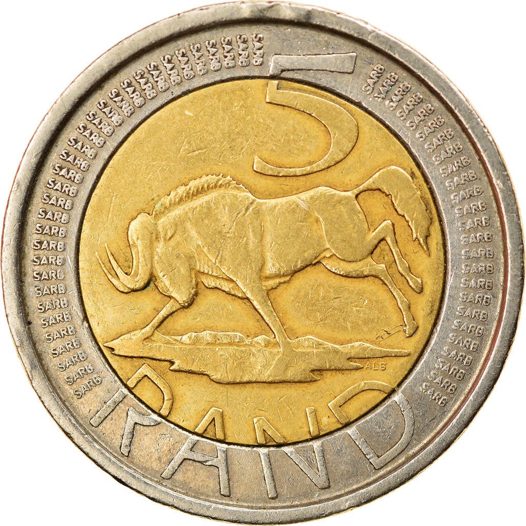 South Africa | 5 Rand Coin | Animals | Wildebeest | Gnu | Km:297 | 2005