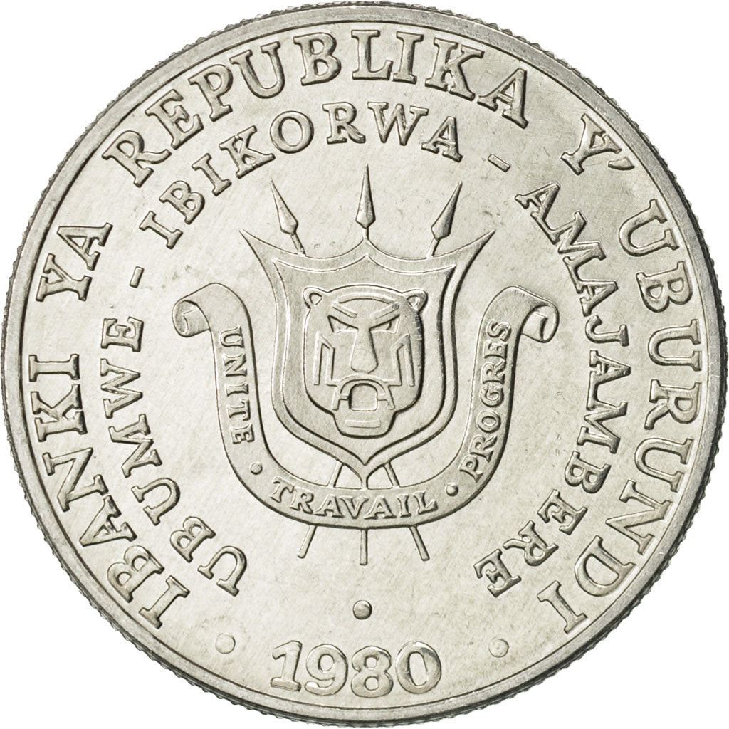 Burundi | 5 Francs Coin | Coat of arms | Km:20 | 1976 - 2013