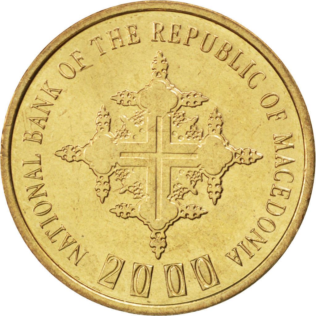 North Macedonia 1 Denar Coin | Cross | KM27 | 2000