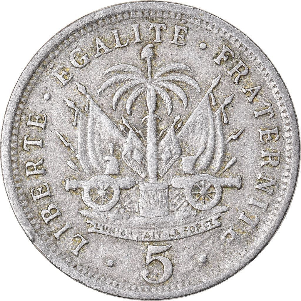 Haiti | 5 Centimes Coin | General Pierre Nord-Alexis | Cannon | Km:53 | 1904 - 1905