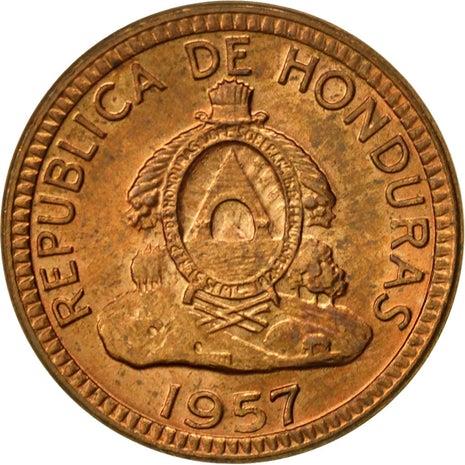 Honduras 1 Centavo Coin | Pyramid | Wreath | KM77.2 | 1954 - 1957