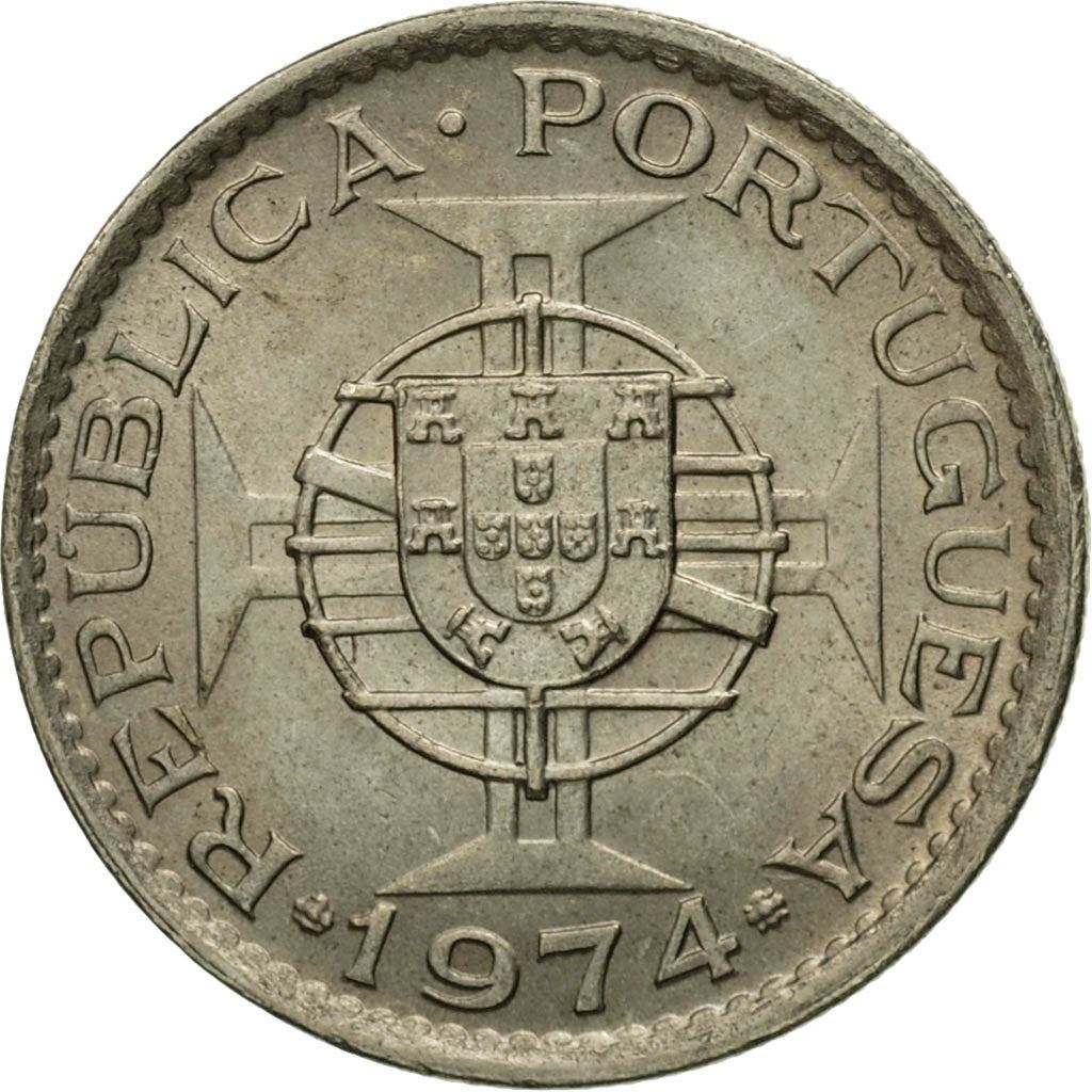 Angola | 2.50 Escudos Coin | Horse | Elephant | Shield | Km:77 | 1953 - 1974