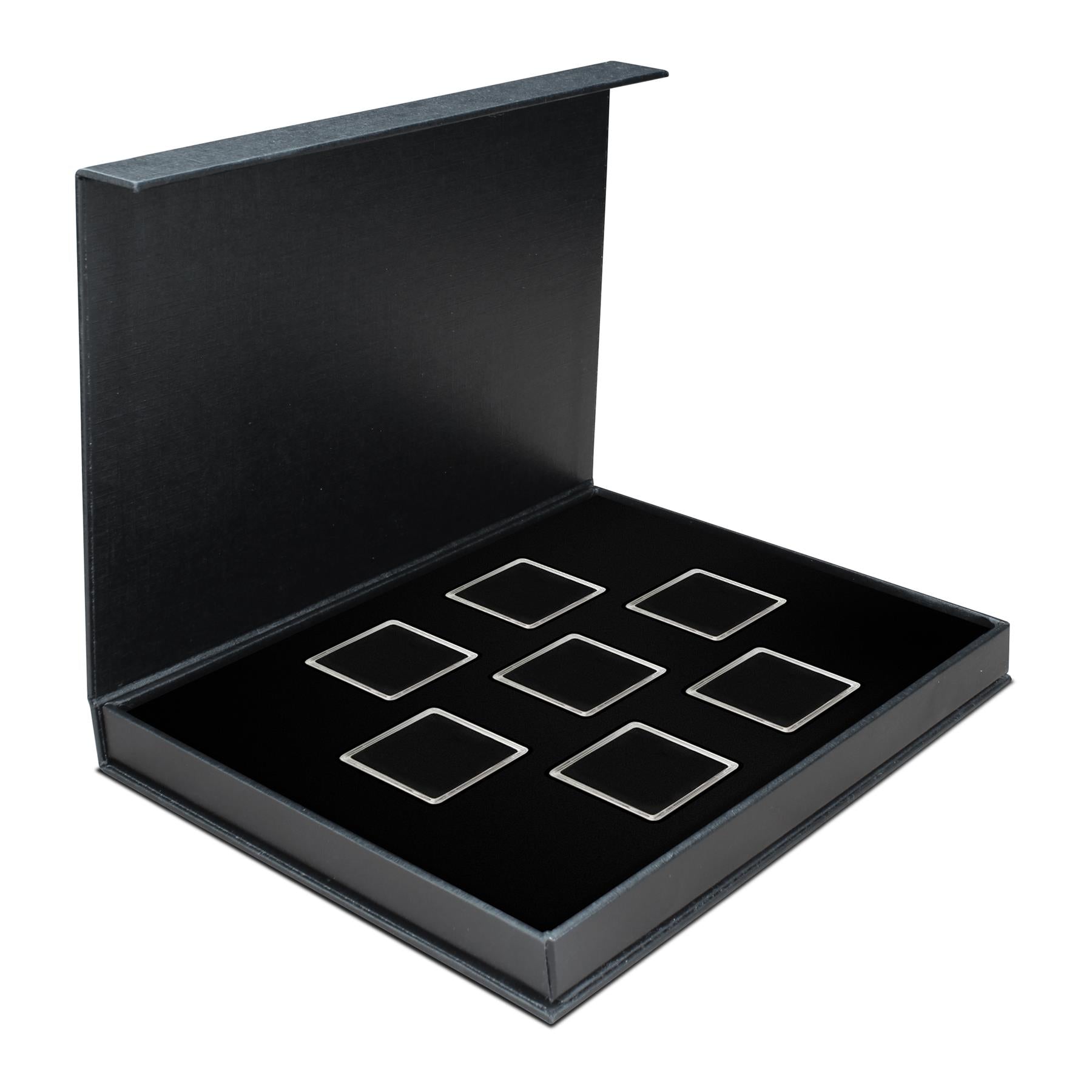 M-BOX Coin Box | Box for Presenting Coins in Square Capsules | 4 Sizes - XS to L | 12 Compartment Variations - 1 to 20