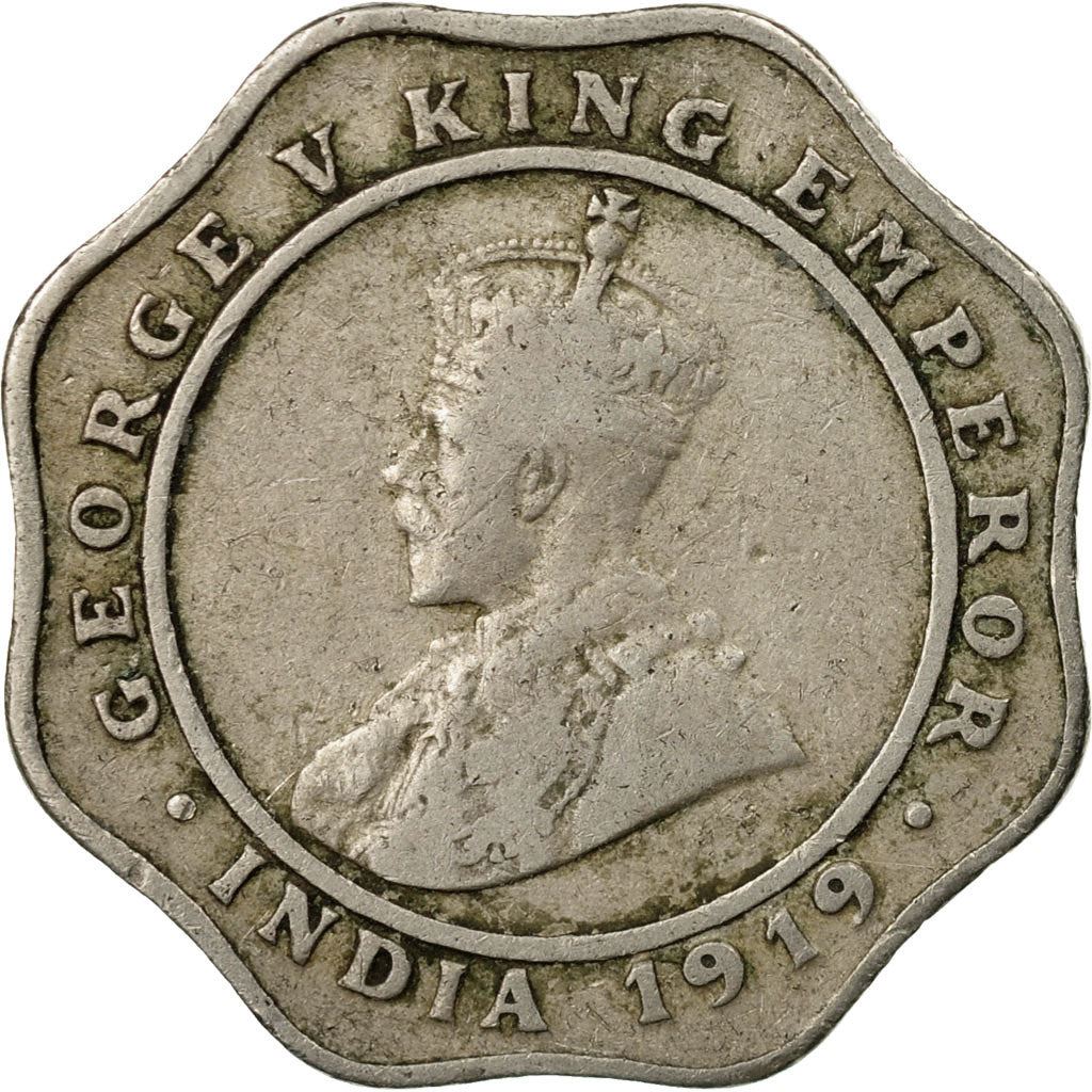 India - British | 4 Annas Coin | King George V | Km:519 | 1919 - 1921