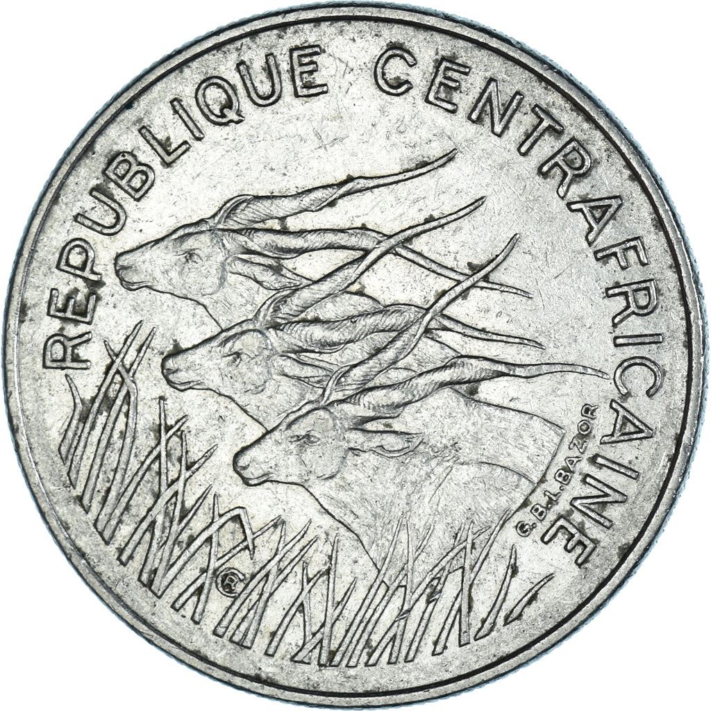Central African Republic | 100 Francs Cfa Coin | Antelope | Km:6 | 1971 - 1972
