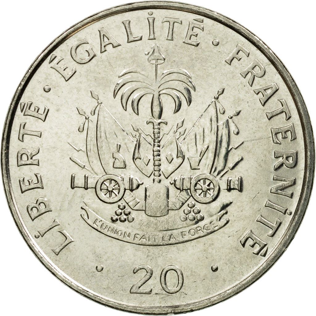 Haiti | 20 Centimes Coin | Charlemagne Peralte | Cannon | Km:152A | 1995 - 2000