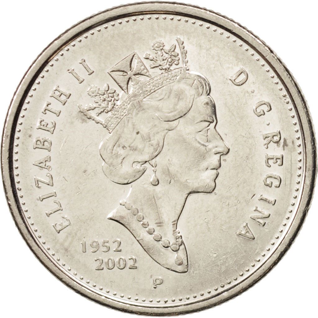 Canada | 25 Cents Coin | Nickel plated steel | Golden Jubilee | KM:448 | 2002