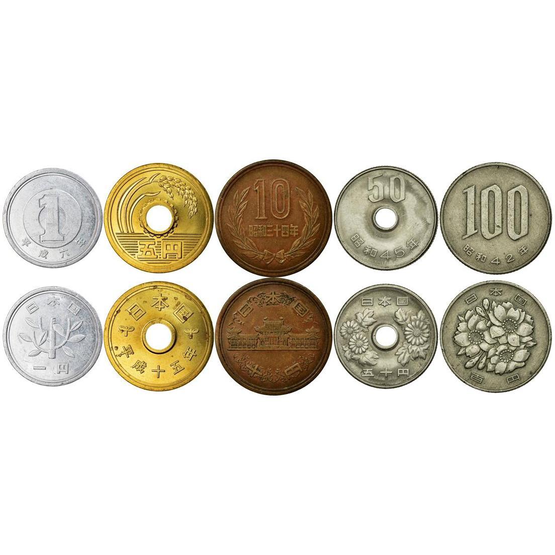 Different Coins From Japan Asian Money 1 - 10 Yen Old Collectible Currency