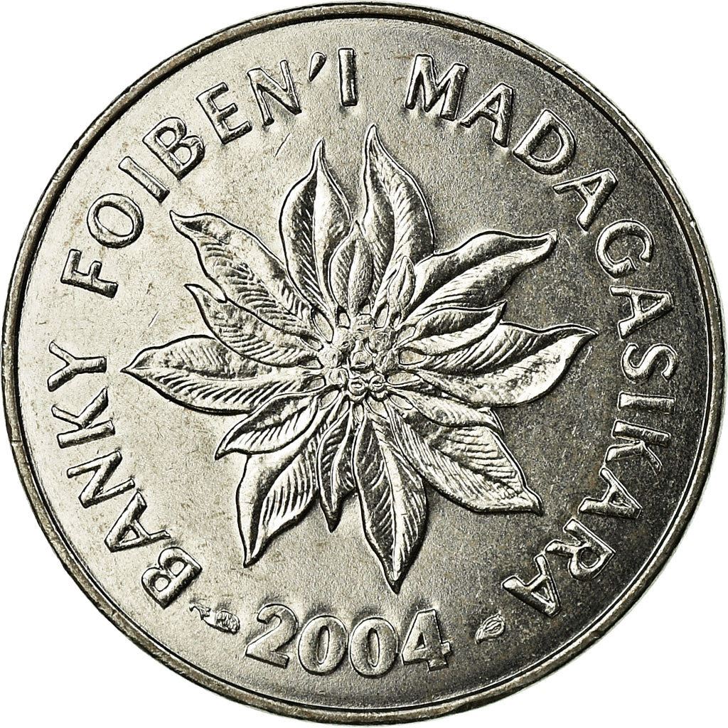 Madagaskaras | 1 Ariary moneta | Gėlė | Zebuas | Km:29 | 2004