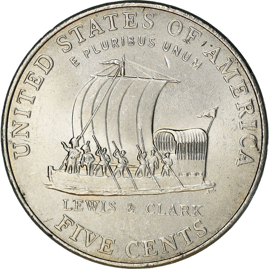 United States | 5 Cents Coin | Jefferson Nickel | Boat | Lewis and Clark | KM361 | 2004