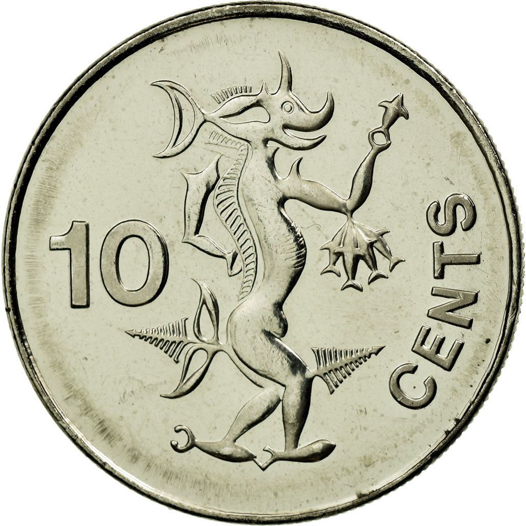 Salomonøerne | 10 Cents Mønt | Elizabeth II | Adaro | Havånd | Km:27A | 1990 - 2010