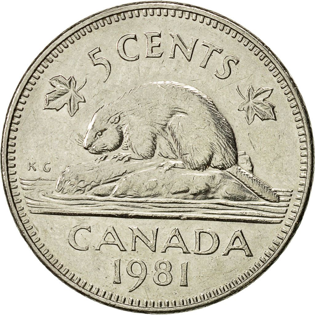 Canada | 5 Cents Coin | Nickel | 2nd portrait | KM:60.2 | 1979-1981
