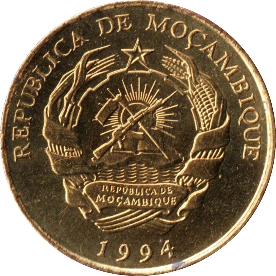 Mozambique | 5 Meticais Coin | Kingfisher Bird | Km:116 | 1994