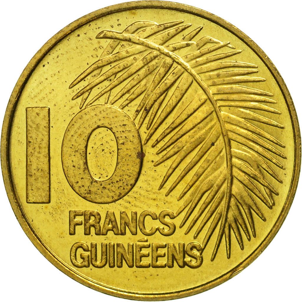 Guinea | 10 Francs Guineens Coin | Palm leaf | Km:52 | 1985