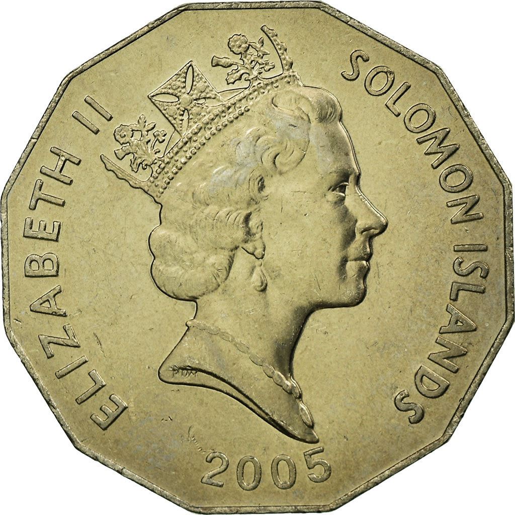 Salomonøerne | 50 Cents Mønt | Elizabeth II | Salomon-skjold og Våben | Km:29 | 1990 - 2005