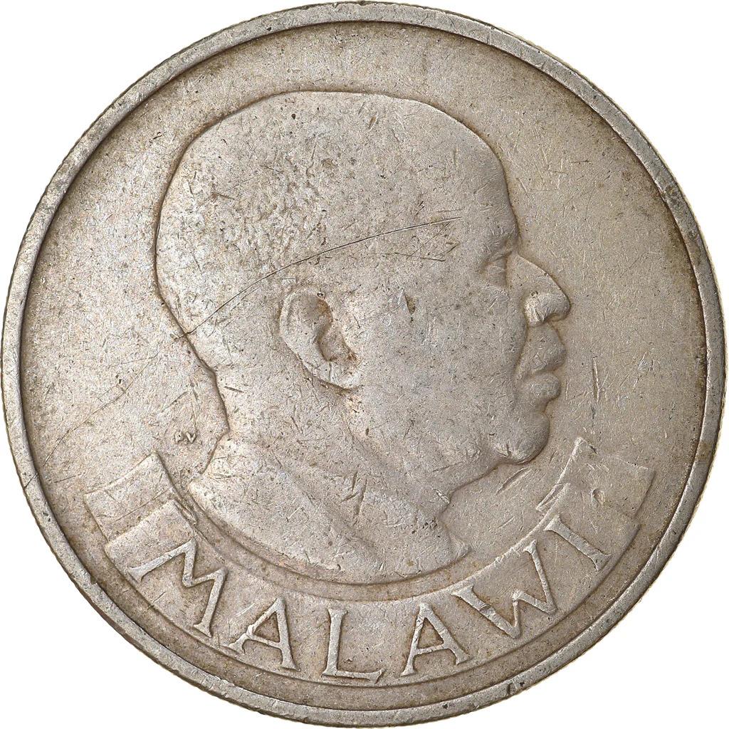 Монета Малави Малавийская | 20 Тамбала | Президент Хастингс Банда | Слон | KM11 | 1971 - 1985