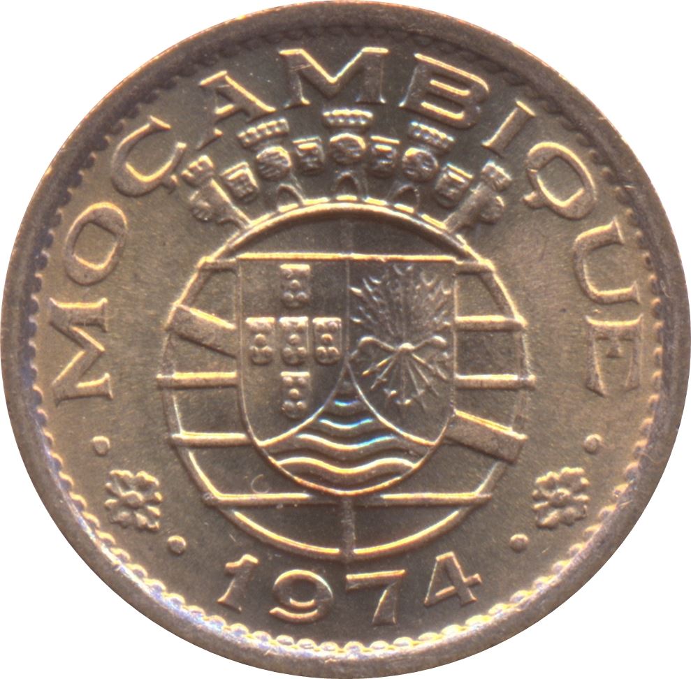 Mozambique | 20 Centavos Coin | Bundle of Arrows | Km:88 | 1973 - 1974