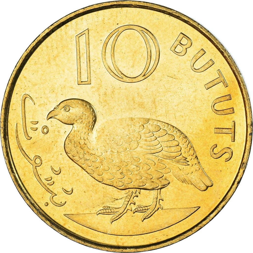 Gambia 10 Bututs Coin | Double-spurred francolin | KM56 | 1998