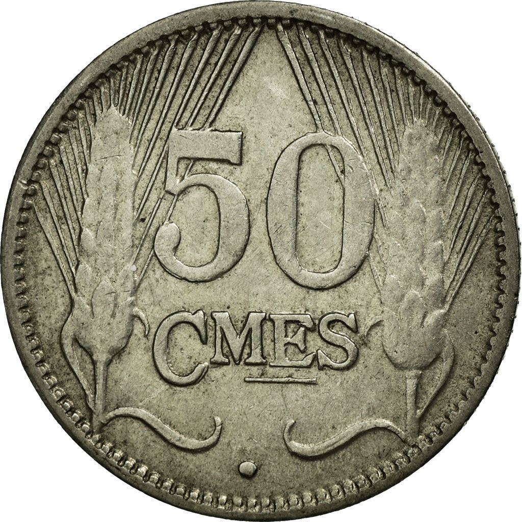 Luxembourg | 50 Centimes Coin | Helmeted man | Km:43 | 1930