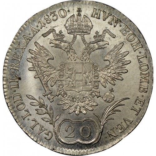 Austrian Empire | 20 Kreuzer Coin | Francis I of Austria | Imperial Eagle | Km:2145 | 1829 - 1830