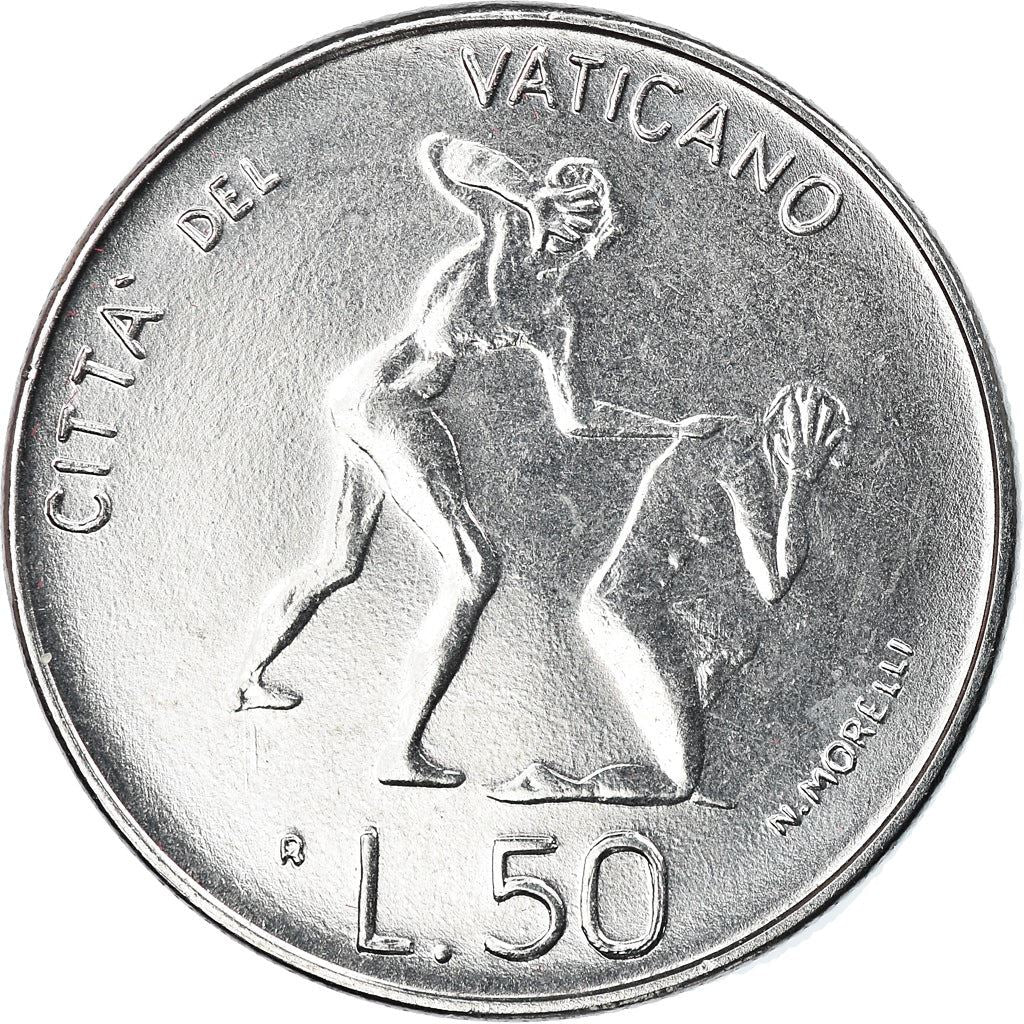 Vatican City | 50 Lire Coin | Adam and Eve | Acmonital | KM:172 | 1983