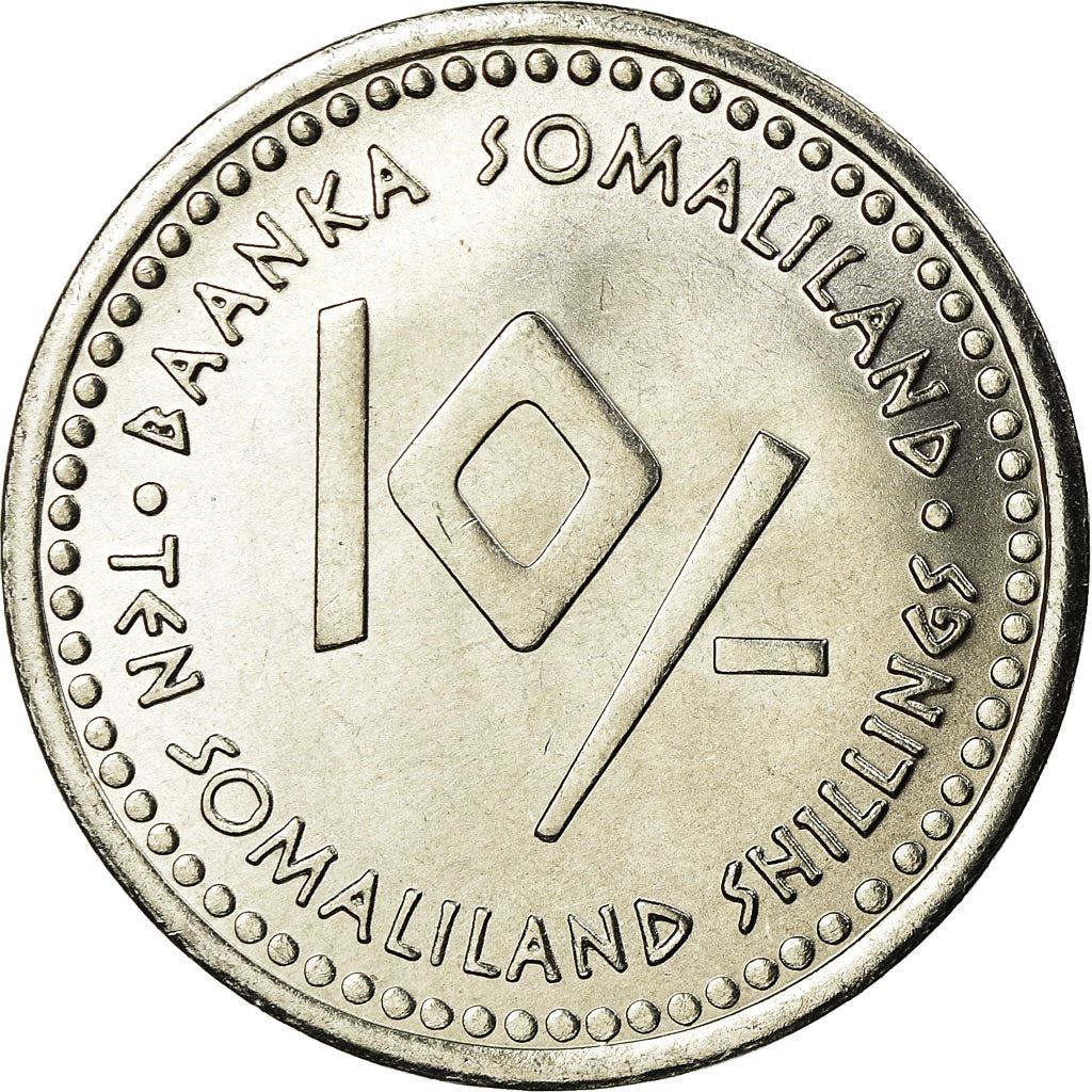 Somaliland | 10 shilling-mønt | Gemini | Rustfrit stål | KM:11 | 2006