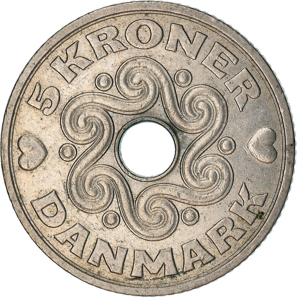 Denmark | 5 Kroner Coin | Royal monogram | Km:869 | 1990 - 2023