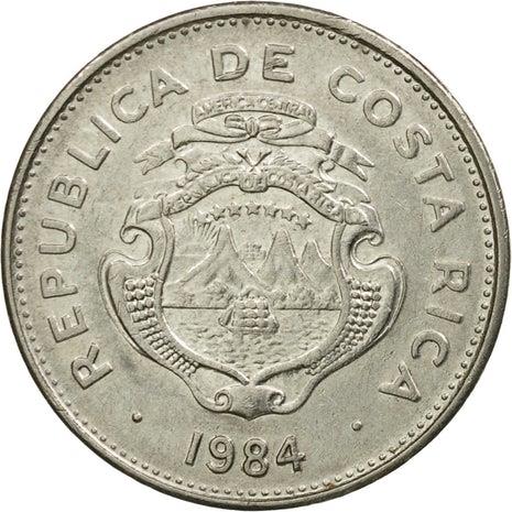 Costa Rica 50 Centimos Coin | Stars | Volcno | Ship | Sun | KM209.2 | 1984