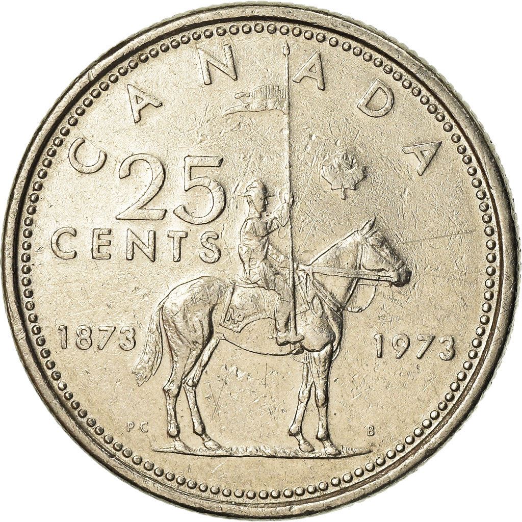 Canada | 25 Cents Coin | Mounted Police | Nickel | KM:81 | 1973