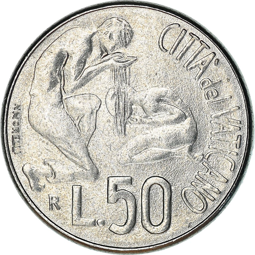 Vatican City | 50 Lire Coin | Baptism | Km:230 | 1991