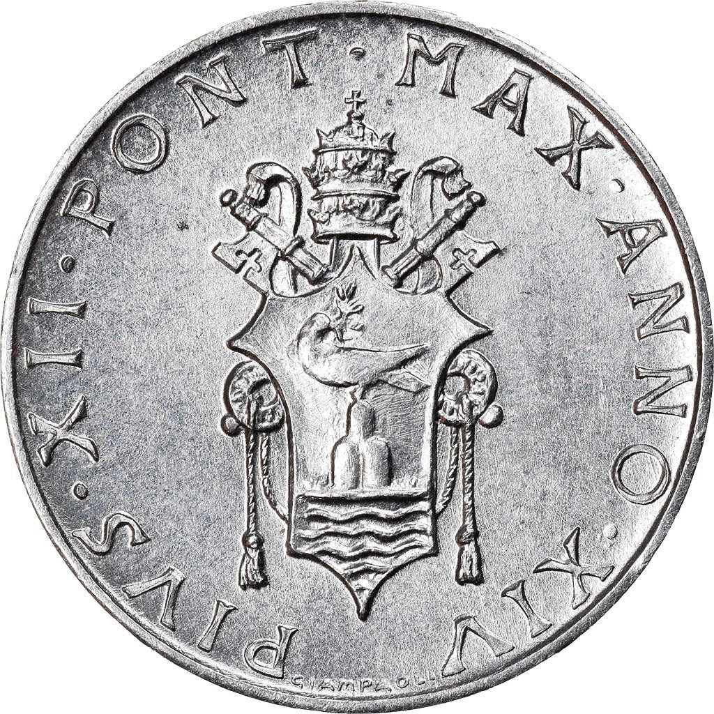 Vatican City | 1 Lira Coin | Pius XII | Km:49 | 1951 - 1958