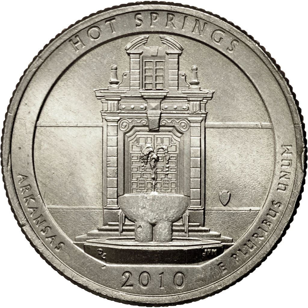 United States | 1/4 Dollar Coin | Arkansas | Hot Springs | Km:469 | 2010