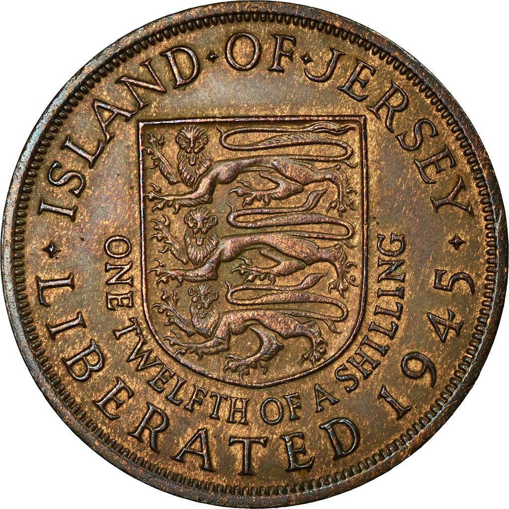 Jersey Coin Islander 1/12 Shilling | King George VI | Liberation | Shield | KM19 | 1949 - 1952