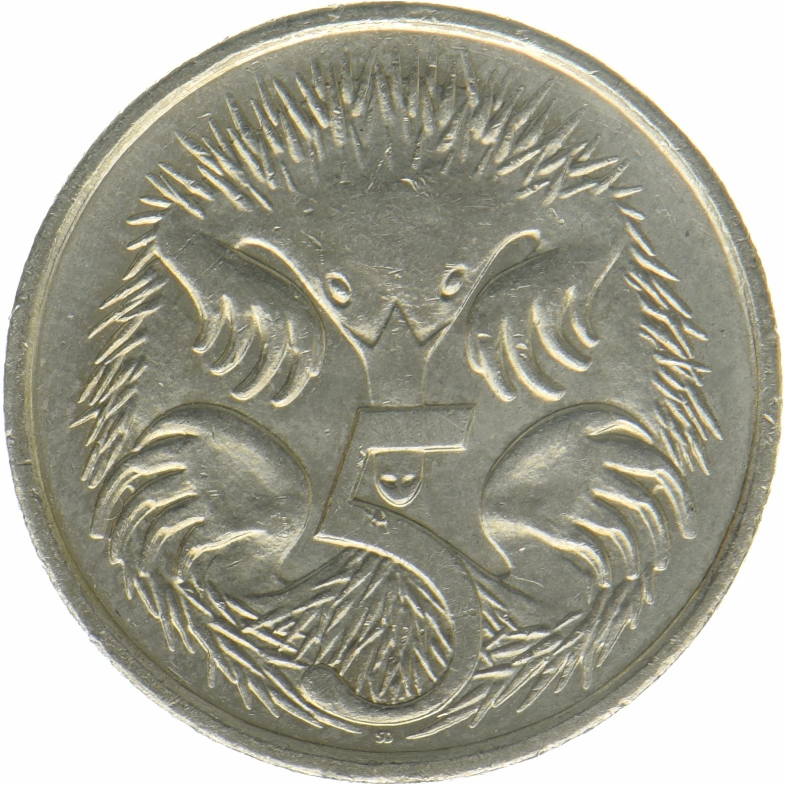 Australia | 5 Cents Coin | Echidna | KM:3612 | 2019 - 2023
