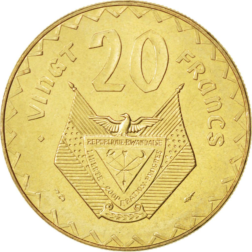 Rwanda | 20 Francs Coin | Banana Tree | Km:15 | 1977