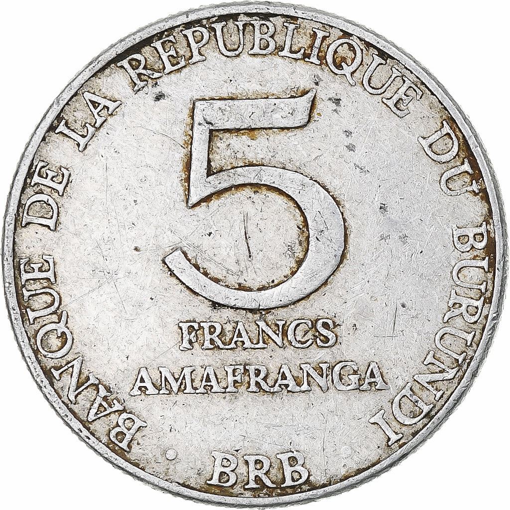 Burundi | 5 Francs Coin | Coat of arms | Km:20 | 1976 - 2013