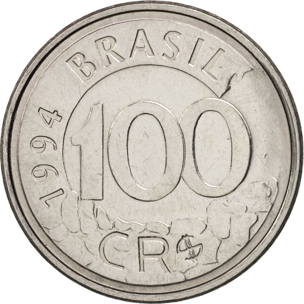 Brazil | 100 Cruzeiros Reais Coin | Maned wolf | Km:630 | 1993 - 1994
