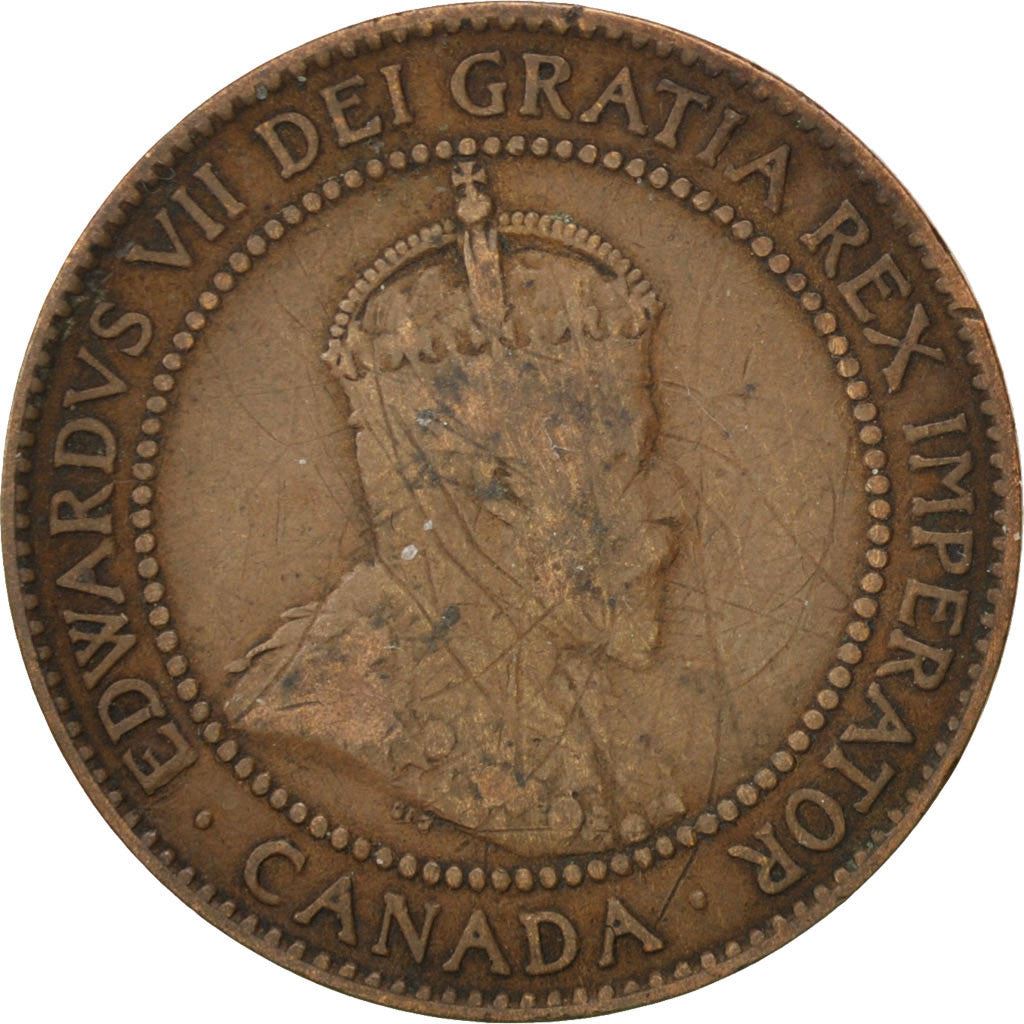 Canada | 1 Cent Coin | Bronze | Crown | Wreath | KM:8 | 1902-1910