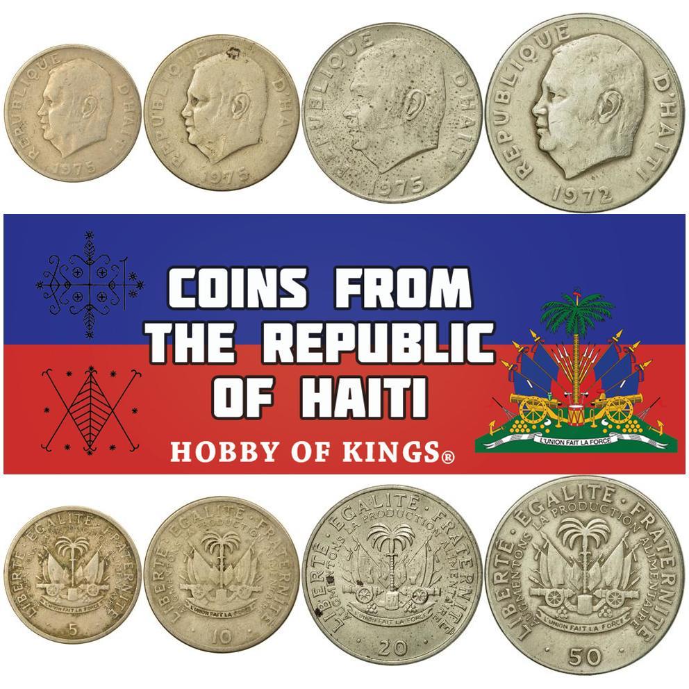 Haiti | 4 Coin Set | 5 10 20 50 Centimes | 1972 - 1985